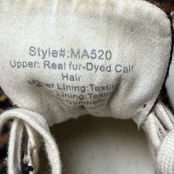 Madewell Calf Hair Sneakers‎ Womens Size 8.5 Painted Leopard Sidewalk Low Top - Picture 6 of 9